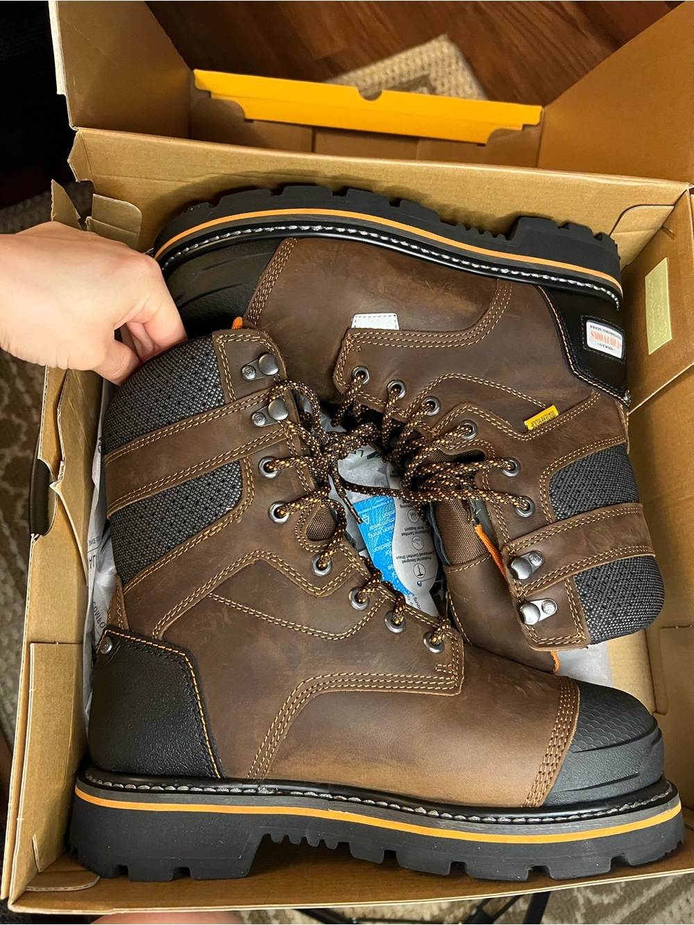 Herman Survivors Men’s Waterproof Steel Toe Work Boots Brown Size US 8